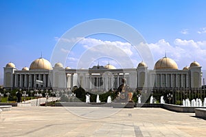 Palace with columns and domes. Ashkhabad. Turkmenistan.