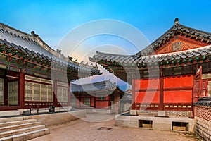 The palace complex or smaller palaces and halls inside Gyeongbokgung Palace