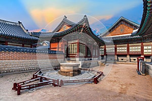 The palace complex or smaller palaces and halls inside Gyeongbokgung Palace