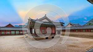 The palace complex or smaller palaces and halls inside Gyeongbokgung Palace