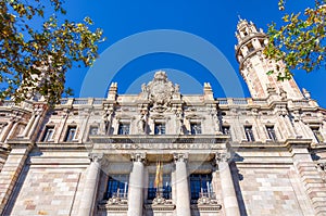Palace Correos y telegrafos, main entrance. Barcelona photo