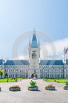 The Palace of Culture in Iasi, Romania. Front view from the Palace Square of The Palace of Culture, the symbol of the city of Iasi