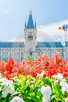 The Palace of Culture in Iasi, Romania. Front view from the Palace Square of The Palace of Culture, the symbol of the city of Iasi