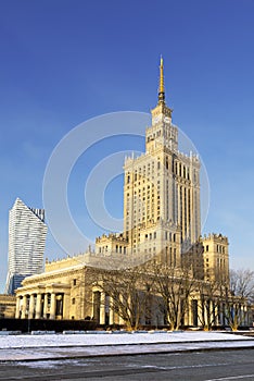 Palace of Culture and Science in city center, Poland