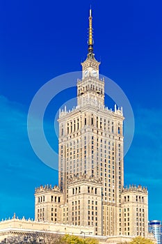 Palace of Culture and Science in Warsaw city downtown, Poland. photo