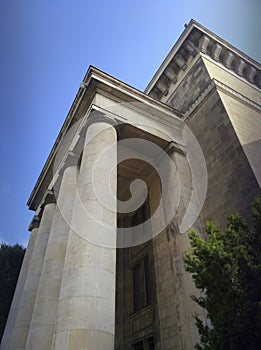 Palace of Culture and Science in Warsaw ,View of the entrance of palace.