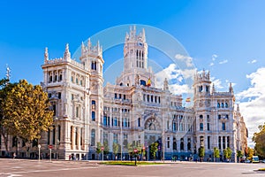 Palace of Communications Plaza de Cibeles and since 2011 Madrid City Hall in Castile, Spain photo