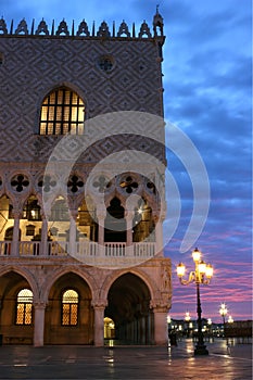 Palace of Doge's in Venice sunrise