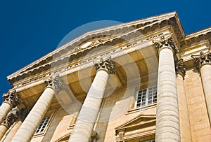 Palace facade with columns in Versailles