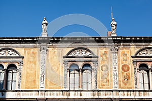 Palace Facade on Piazza dei Signoria in Verona photo