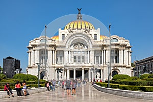 The Palace of Fine Arts, a famous concert venue, museum and theater in Mexico City