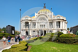 The Palace of Fine Arts, a famous concert venue, museum and theater in Mexico City