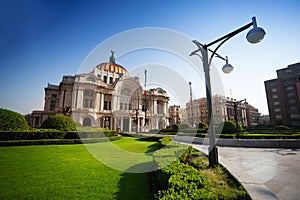 Palace of fine arts in Mexico at morning