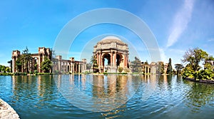 The Palace of Fine Arts panorama in San Francisco