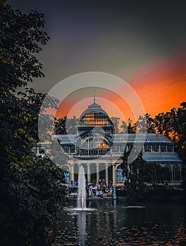 Palace of Fine Arts in the Retiro Park in Madrid, Spain