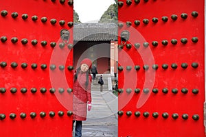 Palace gate of Ming tomb in Nanjing photo