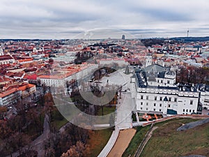 Palace of the Grand Dukes of Lithuania, aerial view, Vilnius, Lithuania