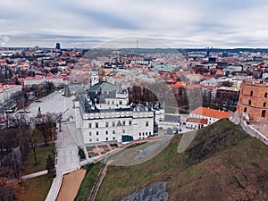 Palace of the Grand Dukes of Lithuania, aerial view, Vilnius, Lithuania