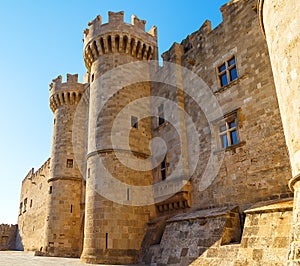 Palace of the Grand Master the Knights Rhodes, a medieval castle the Hospitaller on the island , Greece. photo