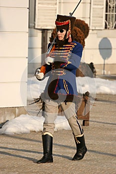 Palace guard marching