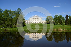 Palace on hill in Pavlovsk park