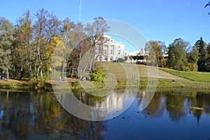 Palace on hill in Pavlovsk park