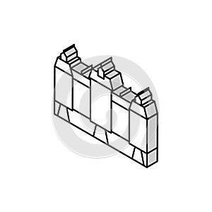 palace house isometric icon vector illustration