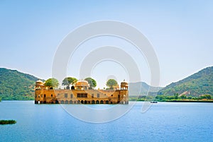 The palace Jal Mahal. Jal Mahal (Water Palace) was built during