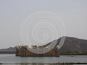 The palace Jal Mahal. Jal Mahal was built during the 18 th century in the middle of Man Sager Lake. Jaipur, Rajasthan, India