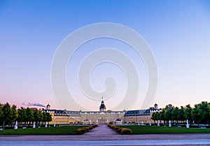 Palace Karlsruhe in an autumn morning