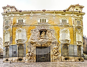 Palace Marques De Dos Aguas facade in alabaster in Valencia, Sp photo