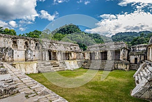 Palace at mayan ruins of Palenque - Chiapas, Mexico