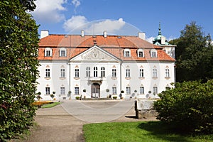 The palace of Nieborow estate in Poland, view from the forecourt