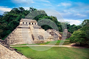 The Palace observation tower in Palenque, Maya city in Chiapas, Mexico photo