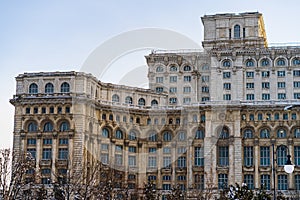 Palace of the Parliament, Bucharest, Romania - winter scene