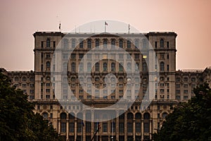 Palace of Parliament at night time, Bucharest, Romania