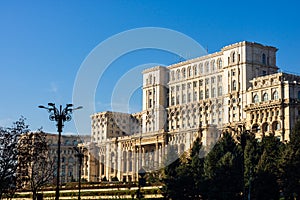 Palace of Parliament at night time, Bucharest, Romania