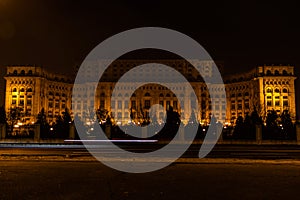 Palace of Parliament at night time, Bucharest, Romania