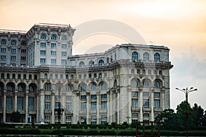 Palace of Parliament at night time, Bucharest, Romania