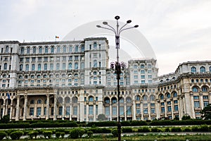 Palace of Parliament at night time, Bucharest, Romania