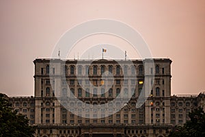 Palace of Parliament at night time, Bucharest, Romania