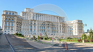 Palace of Parliament, Palatul Parlamentului , in Bucharest Romania. April 2018