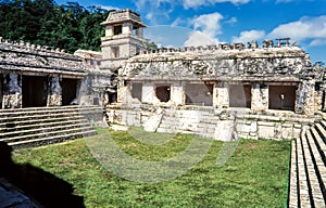 The Palace, Patio of the Captives, Palenque Archaeological Park, UNESCO World Heritage Site, Palenque, Chiapas, Mexico, North