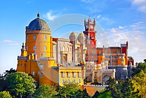 Palace of Pena in Sintra. Lisbon, Portugal.