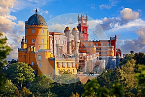 Palace of Pena in Sintra. Lisbon, Portugal.