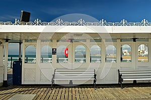 Palace Pier is a pleasure pier in Brighton, England photo