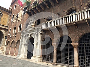 The palace of the PodestÃ  in Verona