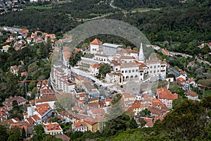 Palace of Sintra from above in Sintra, Portugal