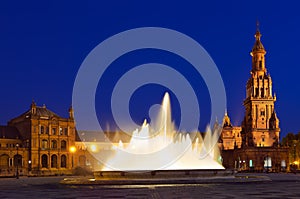 Palace at Spanish Square in Sevilla Spain