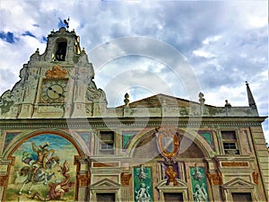 Palace of St. George in Genoa city, Italy. Art, history and colours photo